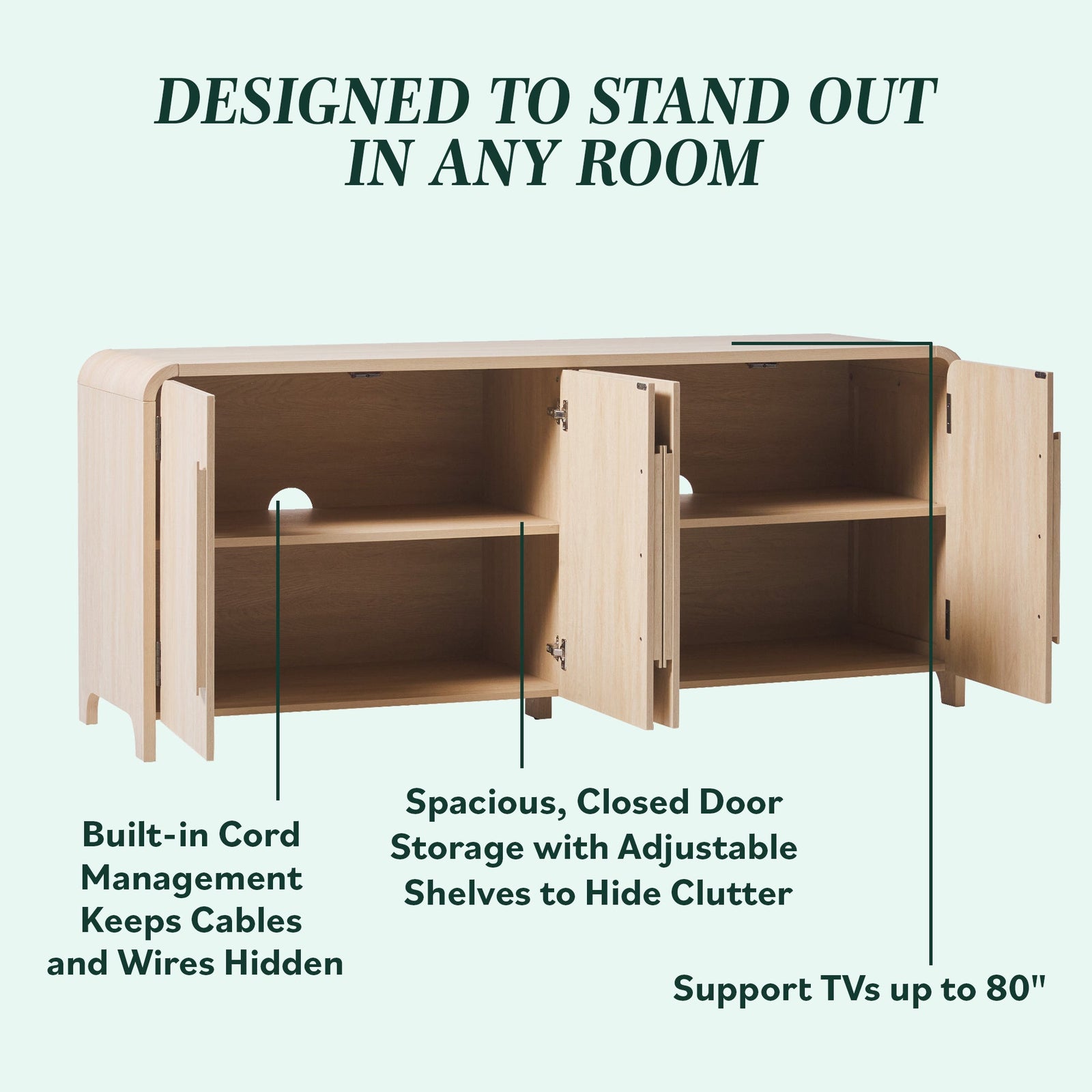 Aparador curvo moderno con mueble para TV Chantelle
