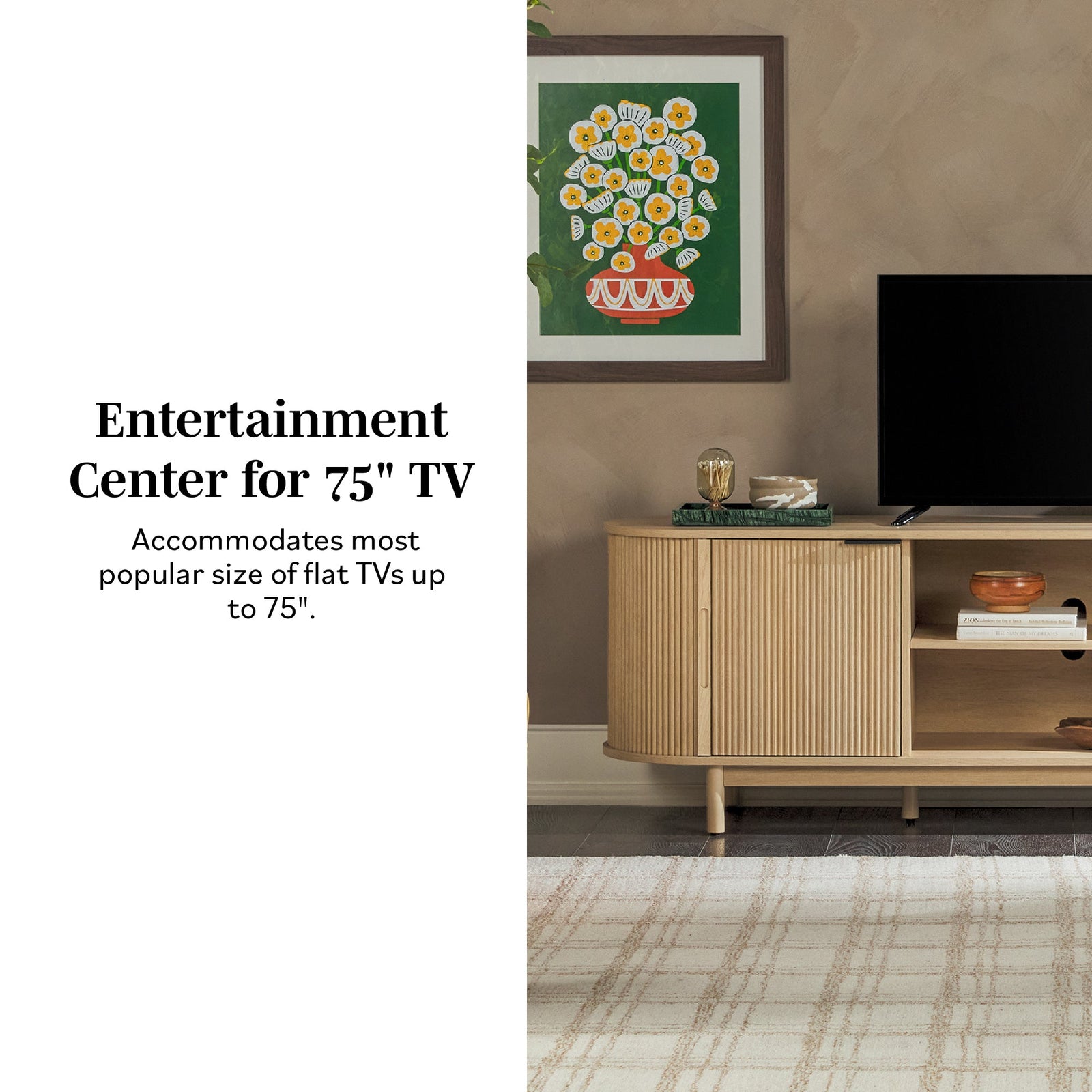 Mueble de TV moderno con estructura de caña Chloe