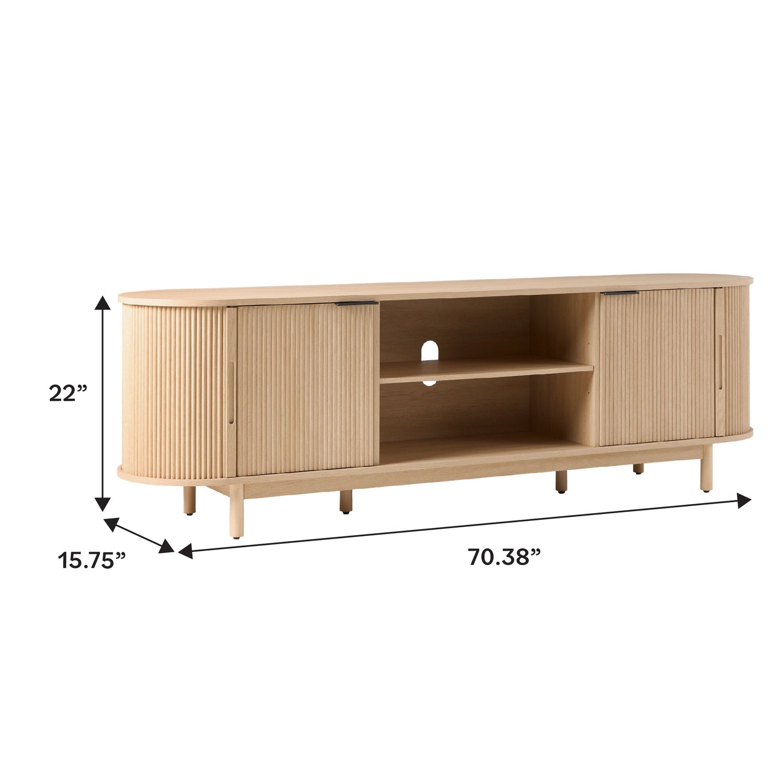 Mueble de TV moderno con estructura de caña Chloe