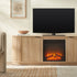 Mueble de TV con chimenea de caña escandinava moderna Chloe en 2 tamaños