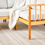 Conjunto modular moderno de 5 piezas en forma de L para exteriores de madera maciza con husillo