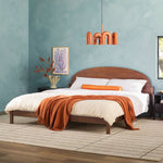 Cama Elias de madera maciza con cabecero arqueado
