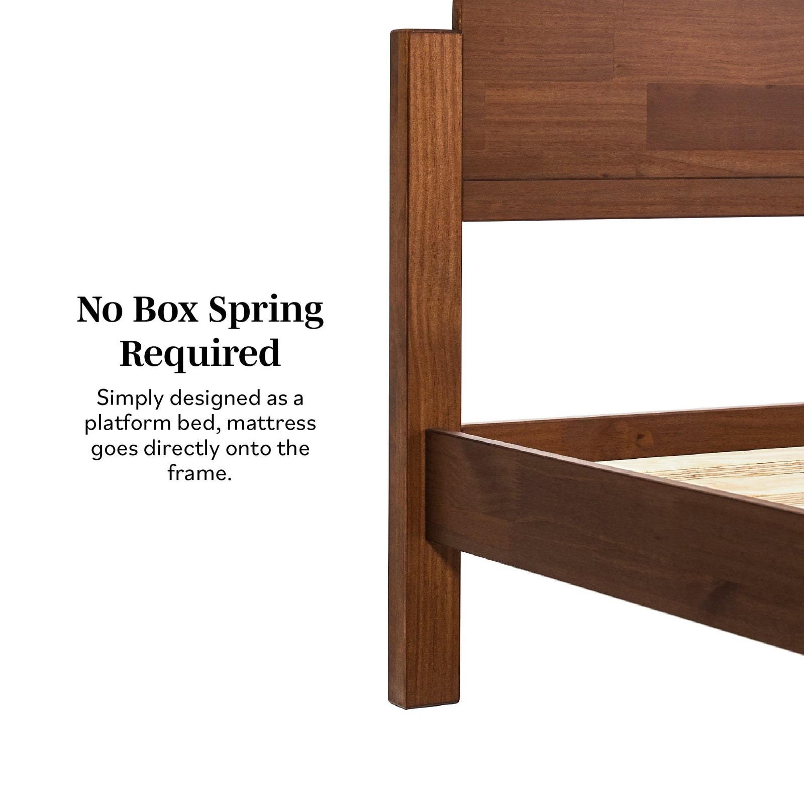 Cama Elias de madera maciza con cabecero arqueado