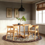 Mesa de comedor redonda moderna de madera maciza Ezra para 4