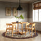 Mesa de comedor redonda moderna de madera maciza Ezra para 4