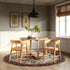 Mesa de comedor redonda moderna de madera maciza Ezra para 4