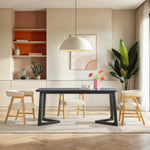Mesa de comedor rectangular moderna de madera maciza Ezra para 6 personas