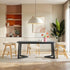 Mesa de comedor rectangular moderna de madera maciza Ezra para 6 personas