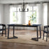 Mesa de comedor rectangular moderna de madera maciza Ezra para 6 personas