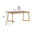 Mesa de comedor rectangular moderna de madera maciza Ezra para 6 personas