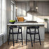 Ezra Modern Solid Wood Rounded Back Single Counter Stool