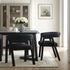 Silla de comedor Ezra Modern Boucle de madera maciza con respaldo redondeado (juego de 2)
