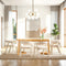 Silla de comedor Ezra Modern Boucle de madera maciza con respaldo redondeado (juego de 2)