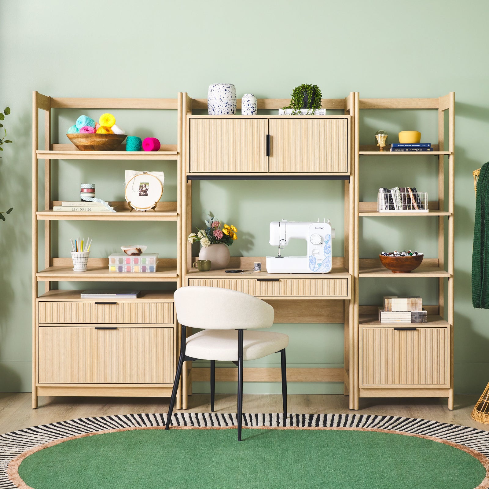 Holmes Modern Scandinavian Reeded Bookshelf