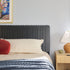 Cabecero de listones Cama de madera maciza de estilo moderno de mediados de siglo