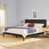 Cabecero de listones Cama de madera maciza de estilo moderno de mediados de siglo
