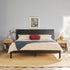 Cabecero de listones Cama de madera maciza de estilo moderno de mediados de siglo