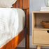 Cabecero de listones Cama de madera maciza de estilo moderno de mediados de siglo
