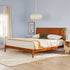 Cabecero de listones Cama de madera maciza de estilo moderno de mediados de siglo