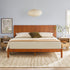 Cabecero de listones Cama de madera maciza de estilo moderno de mediados de siglo