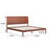 Cabecero de listones Cama de madera maciza de estilo moderno de mediados de siglo