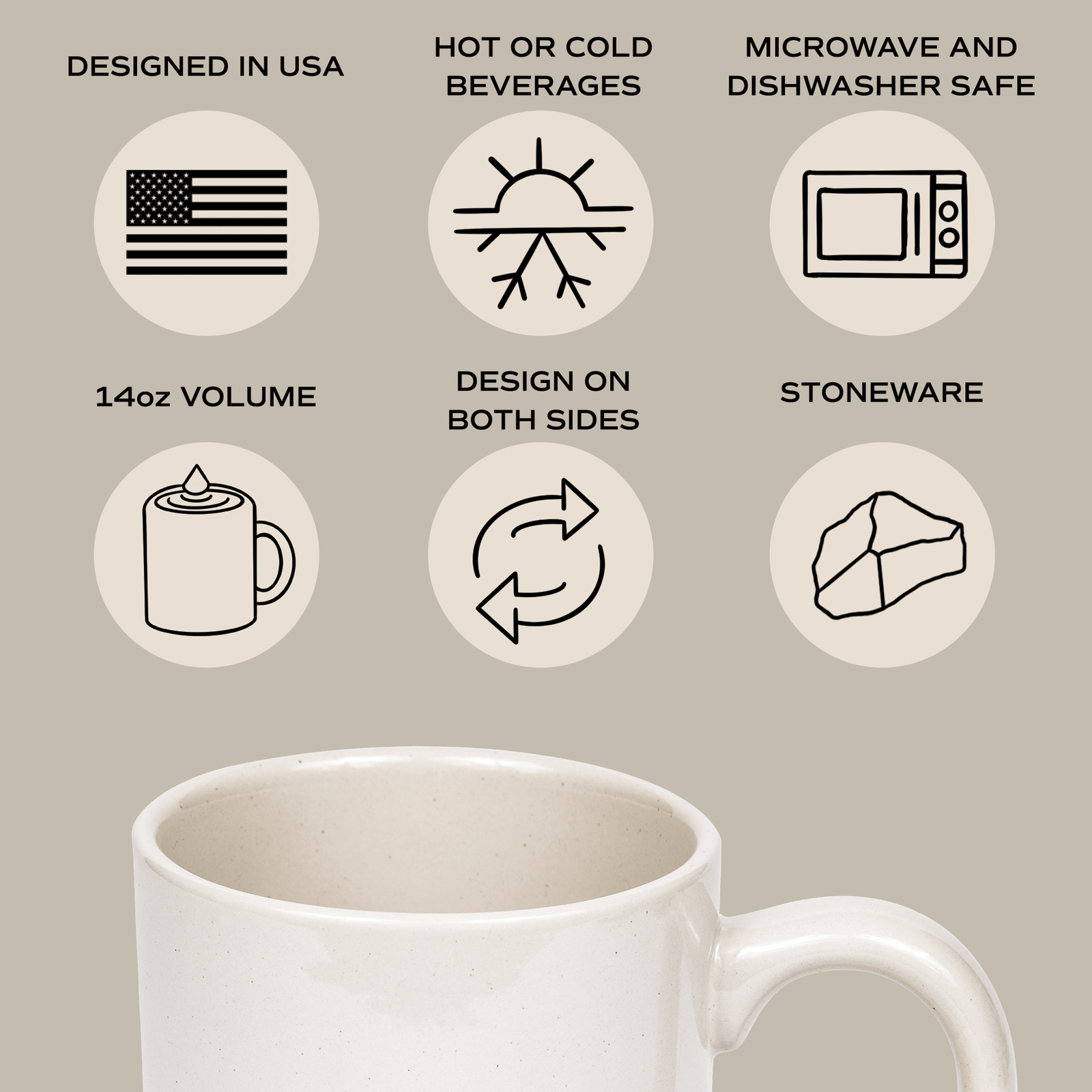 Taza de café de cerámica de 14 oz. Fuerte y valiente