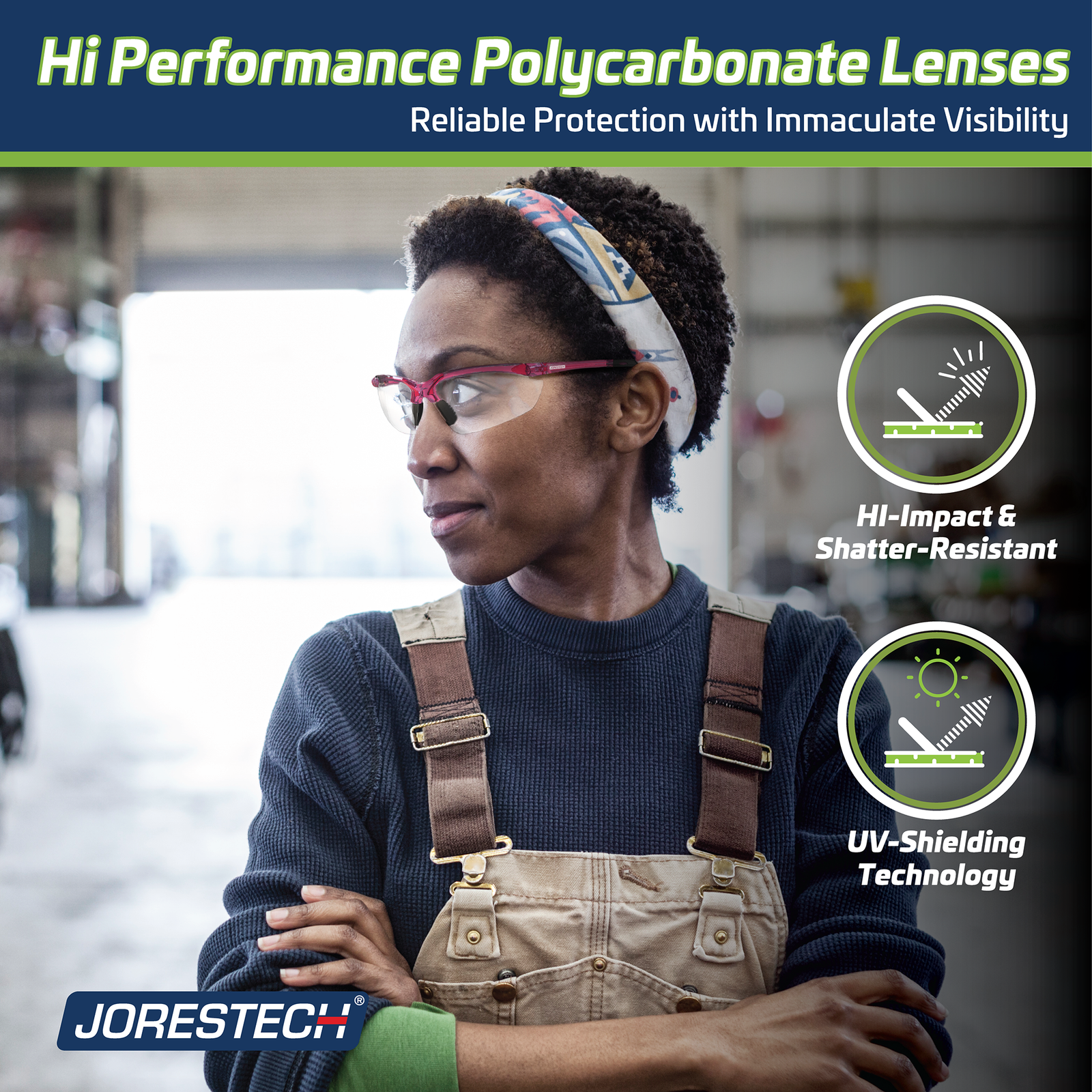Wraparound Safety Glasses with Flexible Rubber Temple Tips