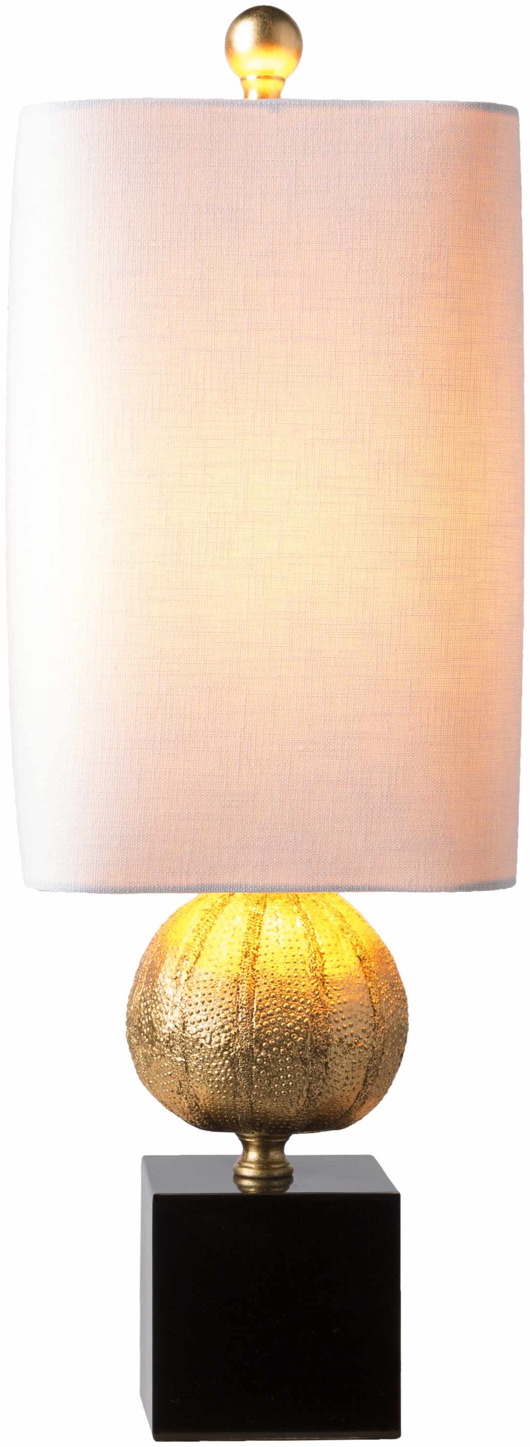 Lámpara de mesa Watsonville de resina dorada y negra