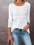 White Waffle Knit Henley