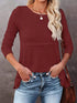 White Waffle Knit Henley