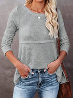 White Waffle Knit Henley