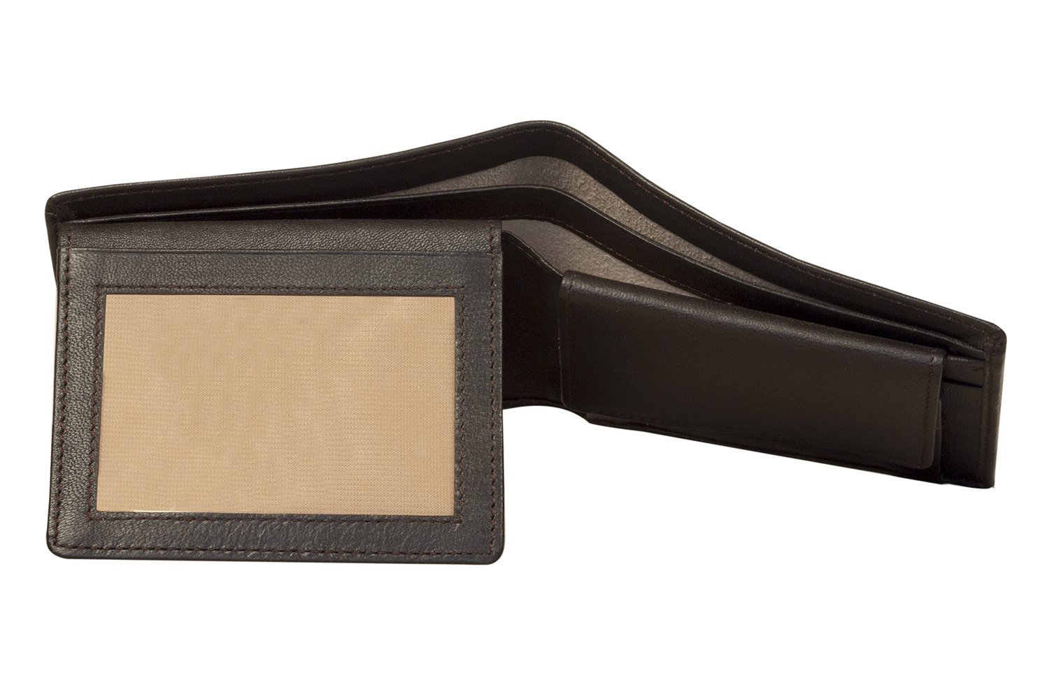 Cartera plegable de cuero Sakkas para hombre con ranuras para tarjetas y ventana para identificación, con bolsa de regalo
