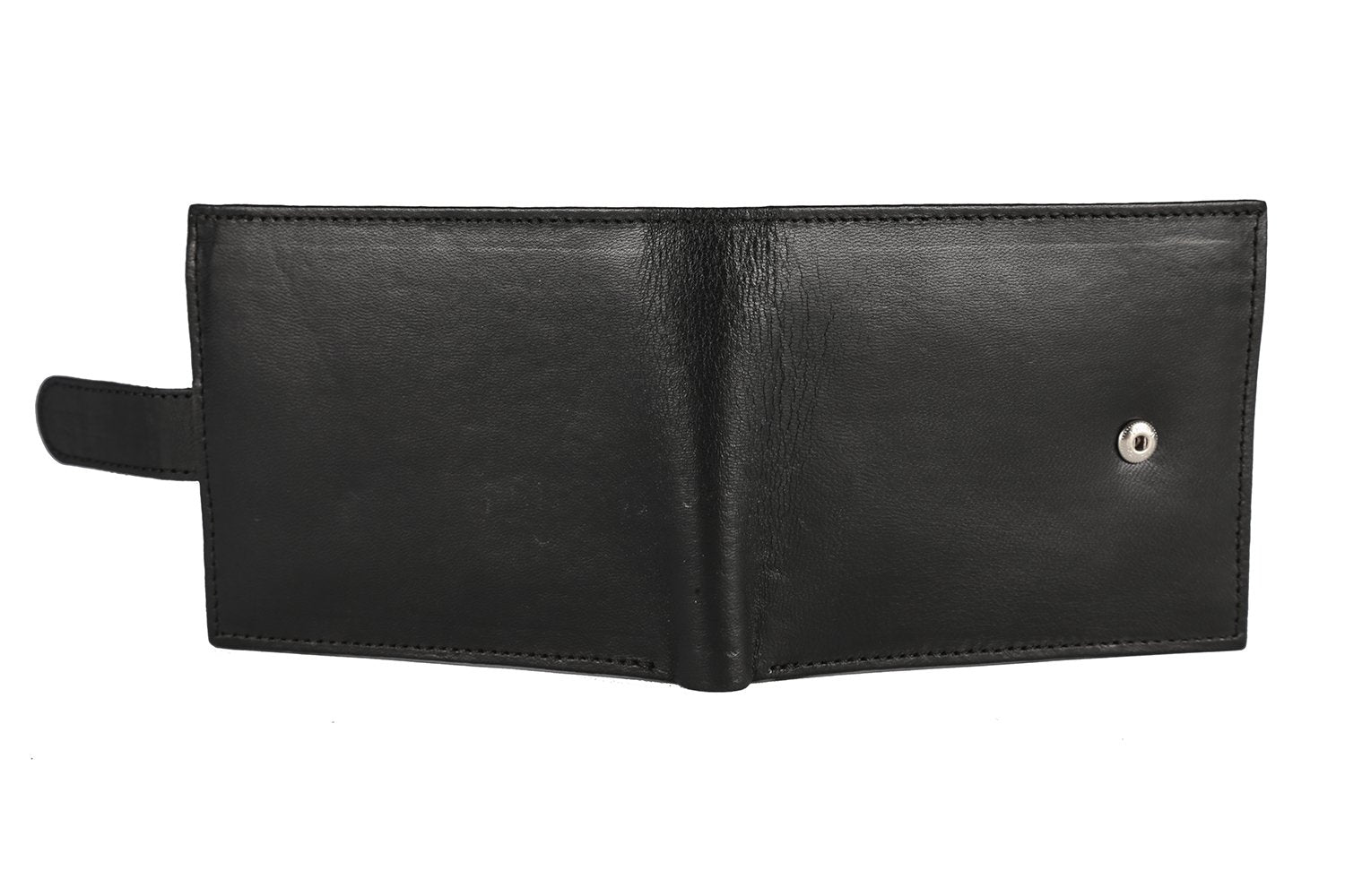Cartera Sakkas de piel plegable con cierre a presión para hombre, con bolsa de regalo
