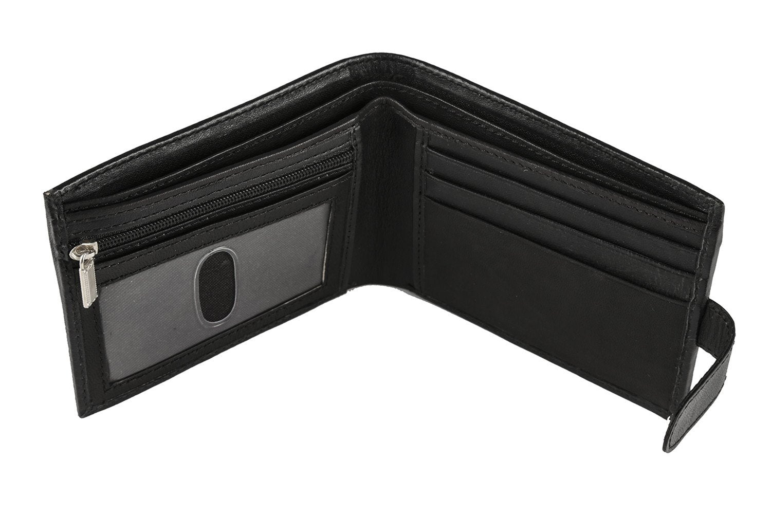 Cartera Sakkas de piel plegable con cierre a presión para hombre, con bolsa de regalo