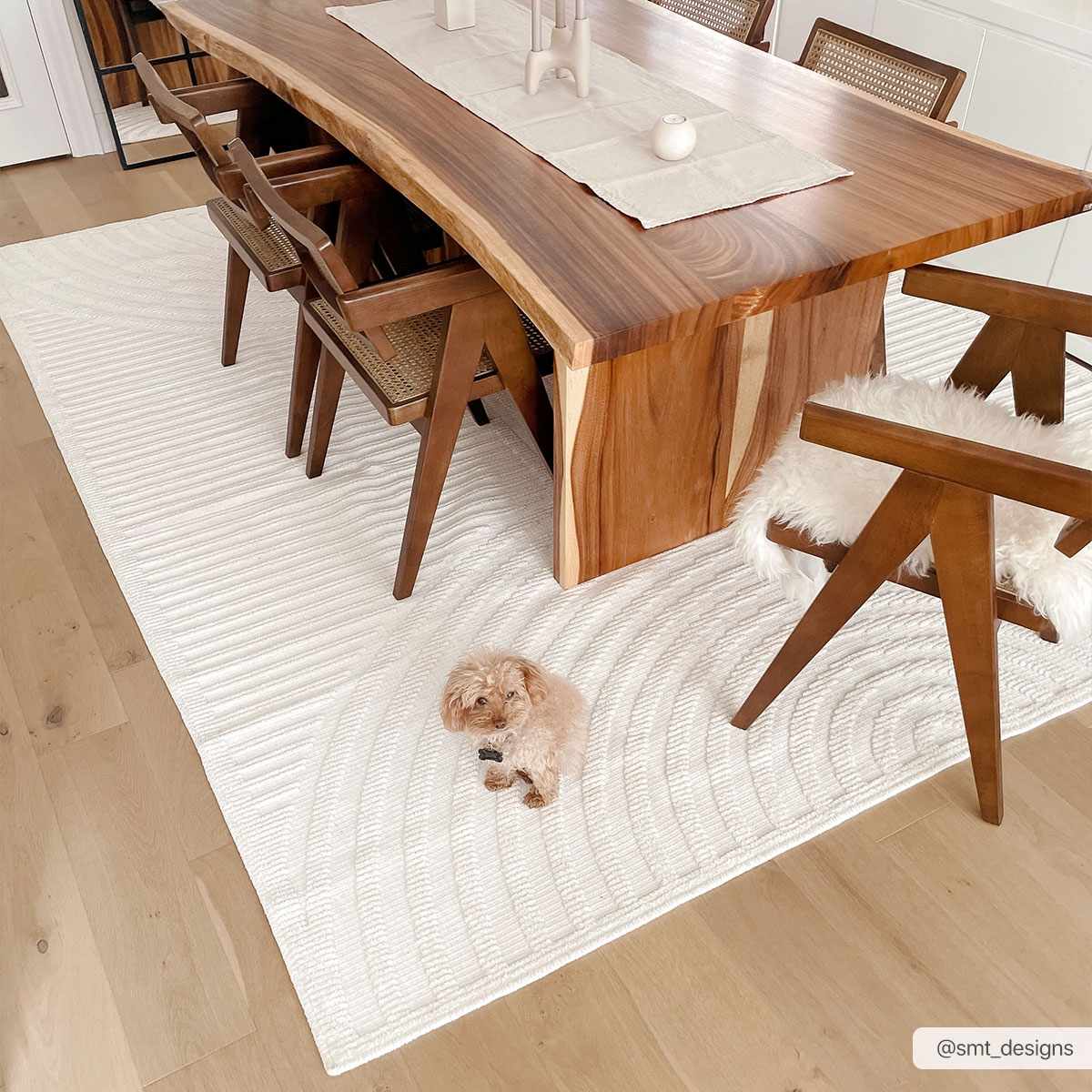 Alfombra lavable blanca Deron
