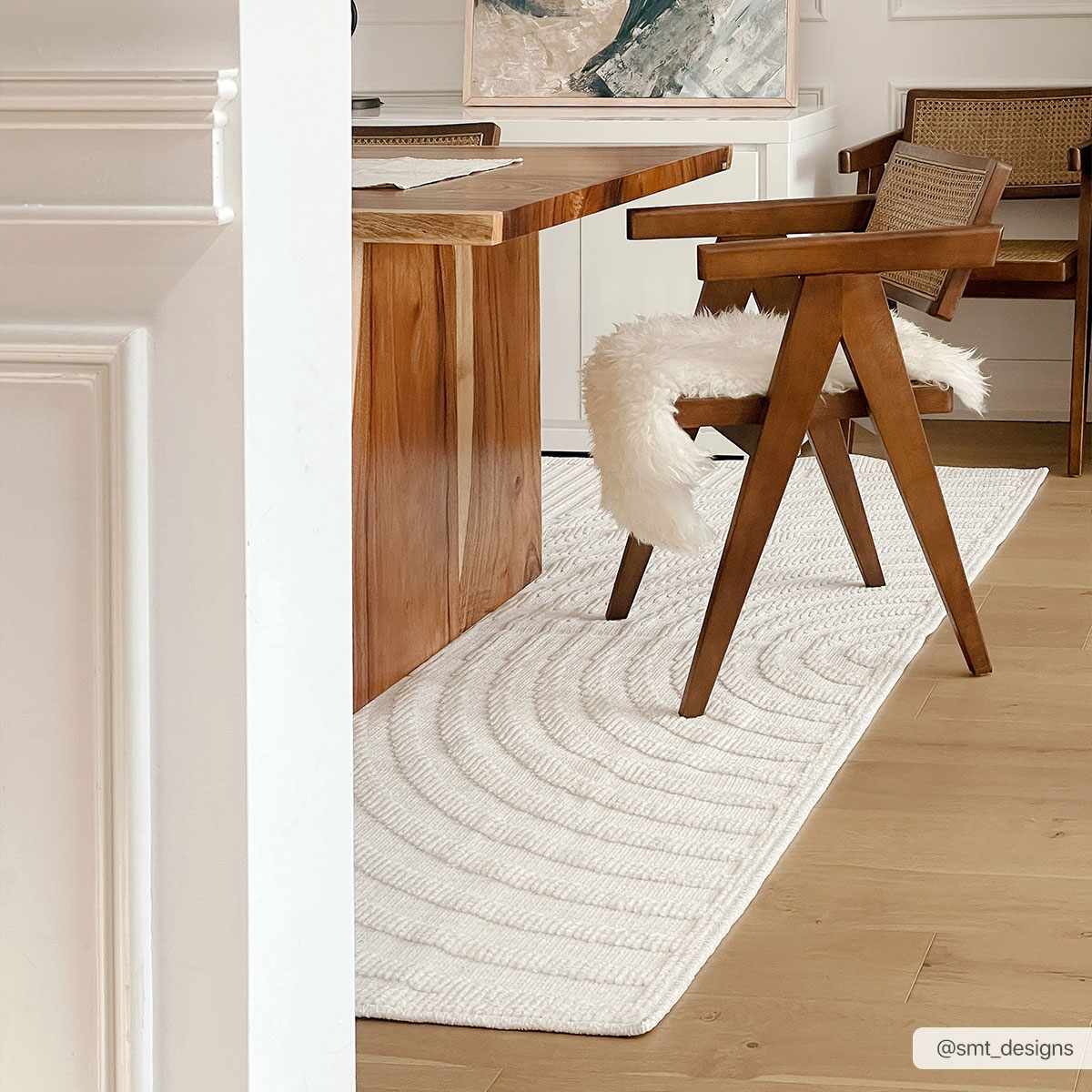 Alfombra lavable blanca Deron
