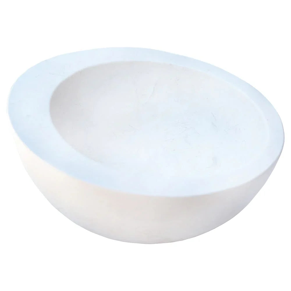 Lavabo de baño con borde inclinado de piedra natural caliza blanca sobre tocador