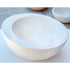Lavabo de baño con borde inclinado de piedra natural caliza blanca sobre tocador