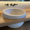 Lavabo de baño con borde inclinado de piedra natural caliza blanca sobre tocador