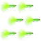 Chartreuse Bead Head Crystal Woolly Bugger Classic Streamer Flies - Set of 6 Trout Fly Fishing Flies - Hook Size 4