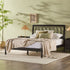 Cama de madera maciza moderna de mediados de siglo Cama X Spindle