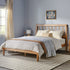Cama de madera maciza moderna de mediados de siglo Cama X Spindle