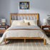 Cama de madera maciza moderna de mediados de siglo Cama X Spindle