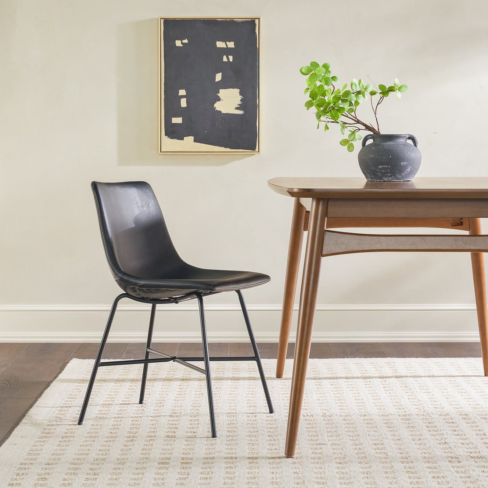 Colección de asientos industriales de piel sintética Xuma Urban (silla de comedor o taburete de bar), juego de 2