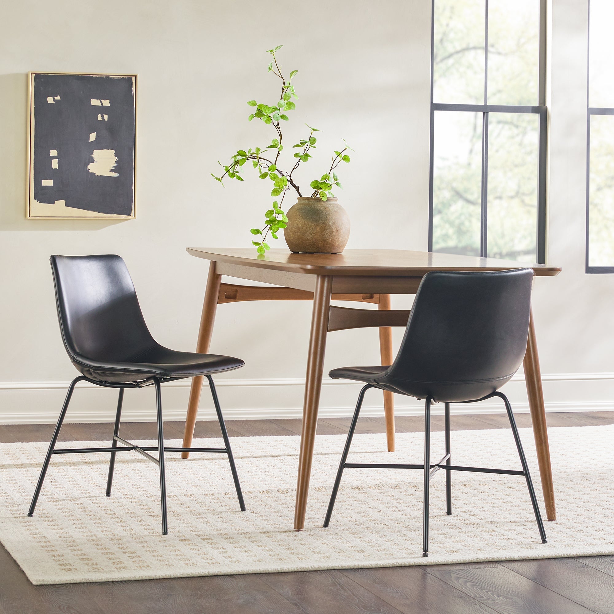 Colección de asientos industriales de piel sintética Xuma Urban (silla de comedor o taburete de bar), juego de 2