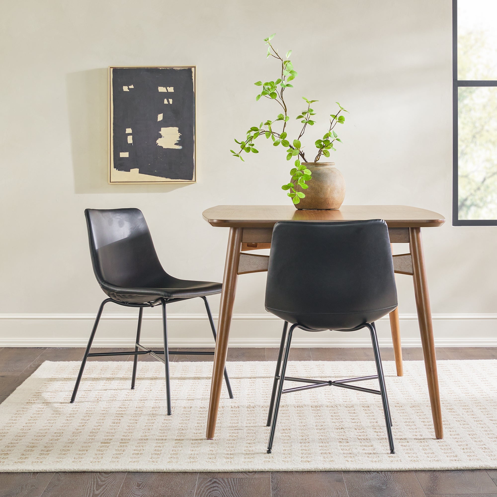 Colección de asientos industriales de piel sintética Xuma Urban (silla de comedor o taburete de bar), juego de 2