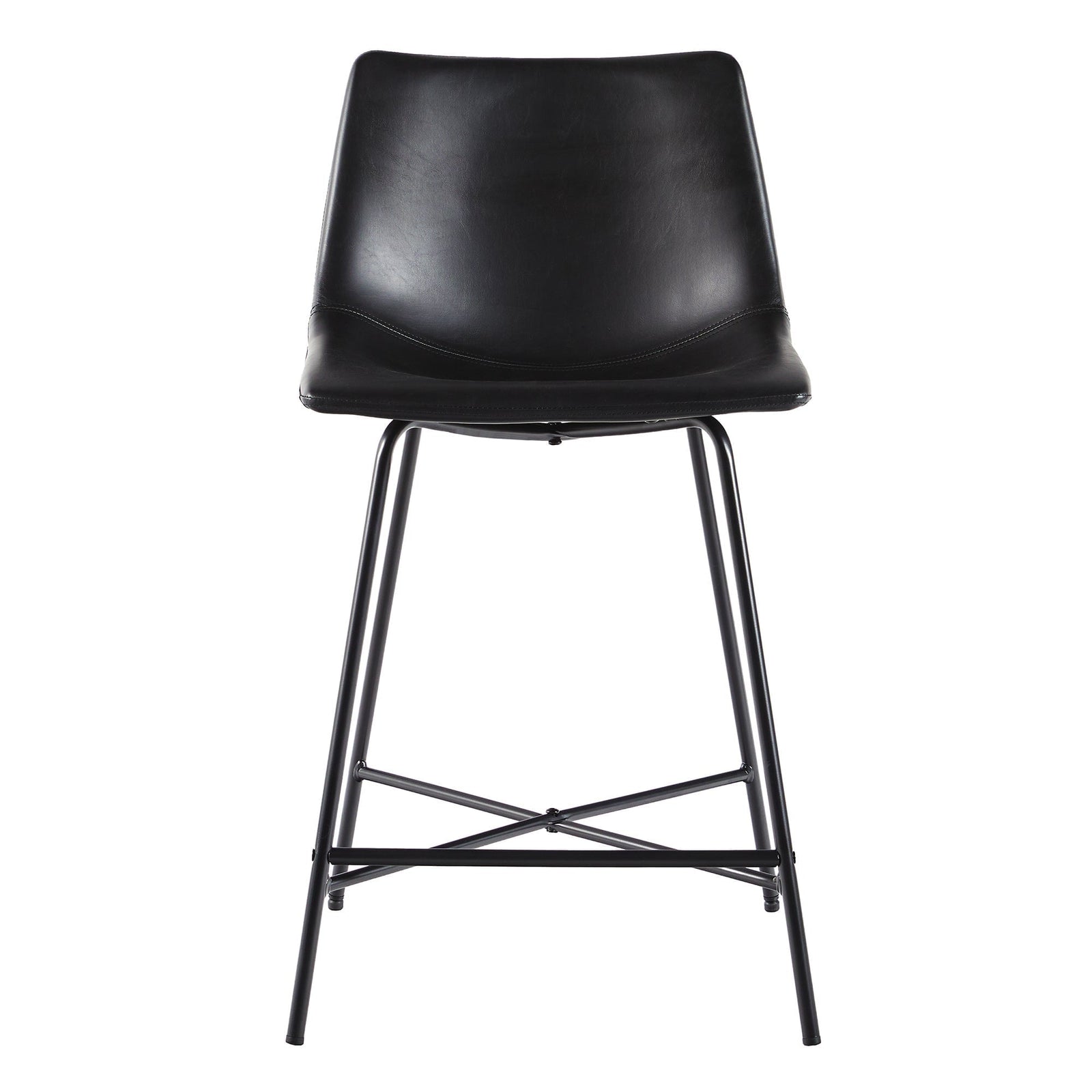 Colección de asientos industriales de piel sintética Xuma Urban (silla de comedor o taburete de bar), juego de 2