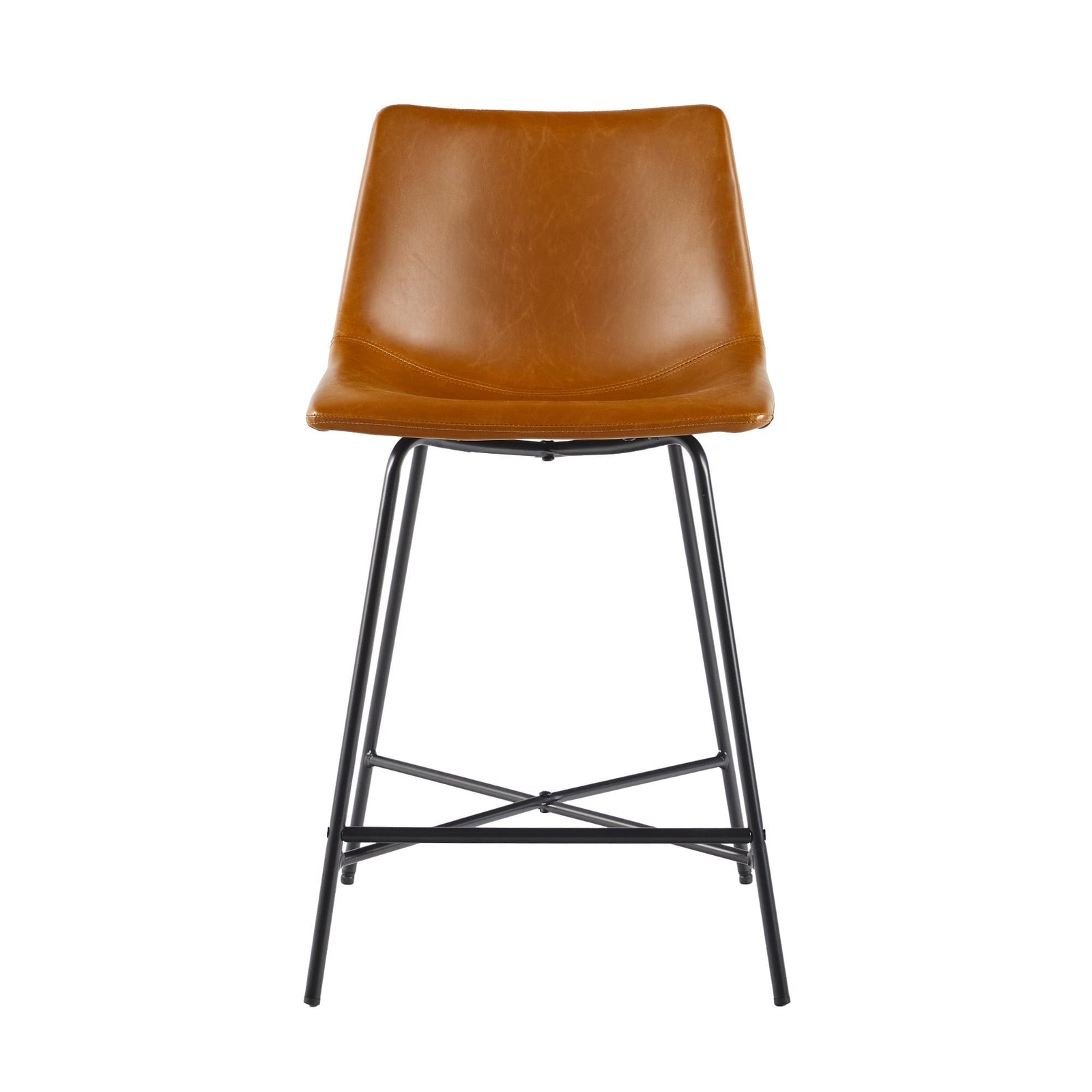 Colección de asientos industriales de piel sintética Xuma Urban (silla de comedor o taburete de bar), juego de 2