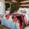 DaDa Bedding Paisley Dreams Floral Burgundy Mink Fleece Flannel Throw Blanket (XY0025)