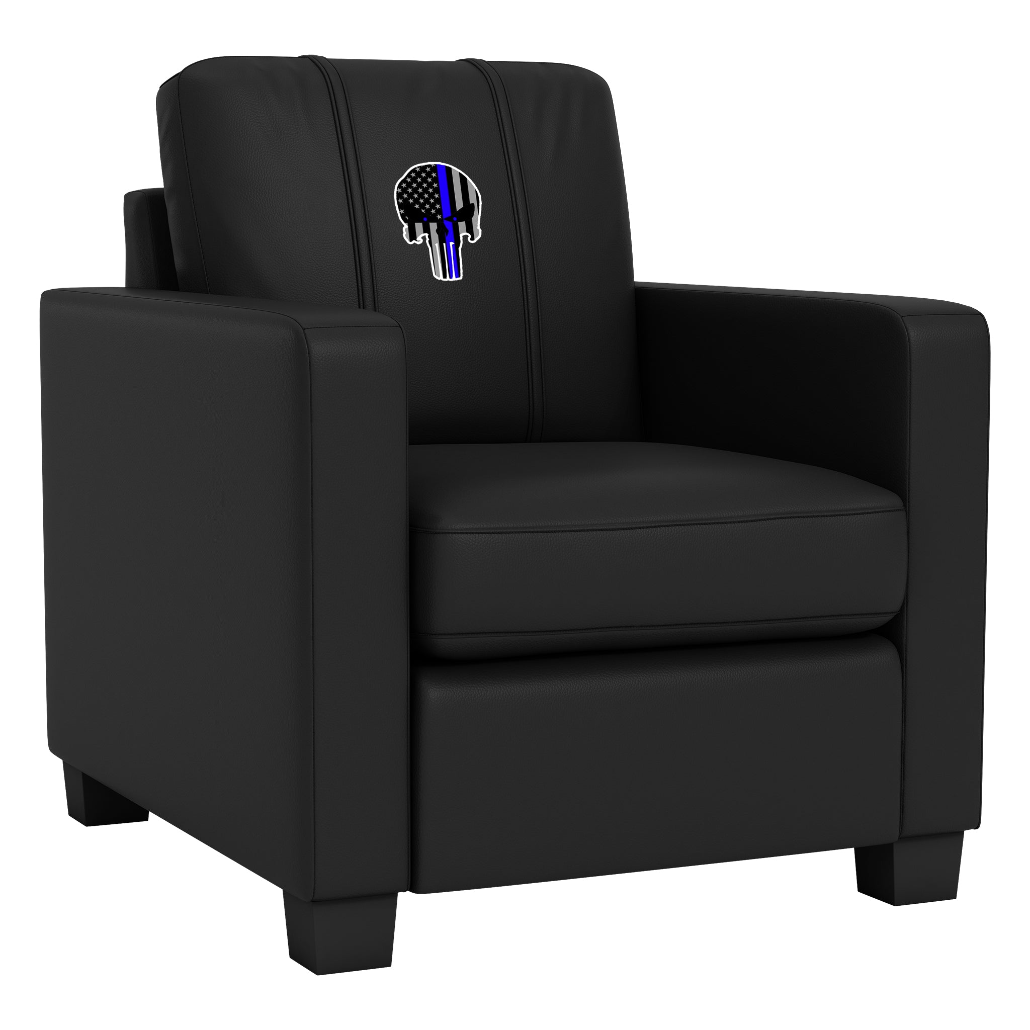 Sillón fijo Dyno con panel con el logotipo de la calavera Blue Line